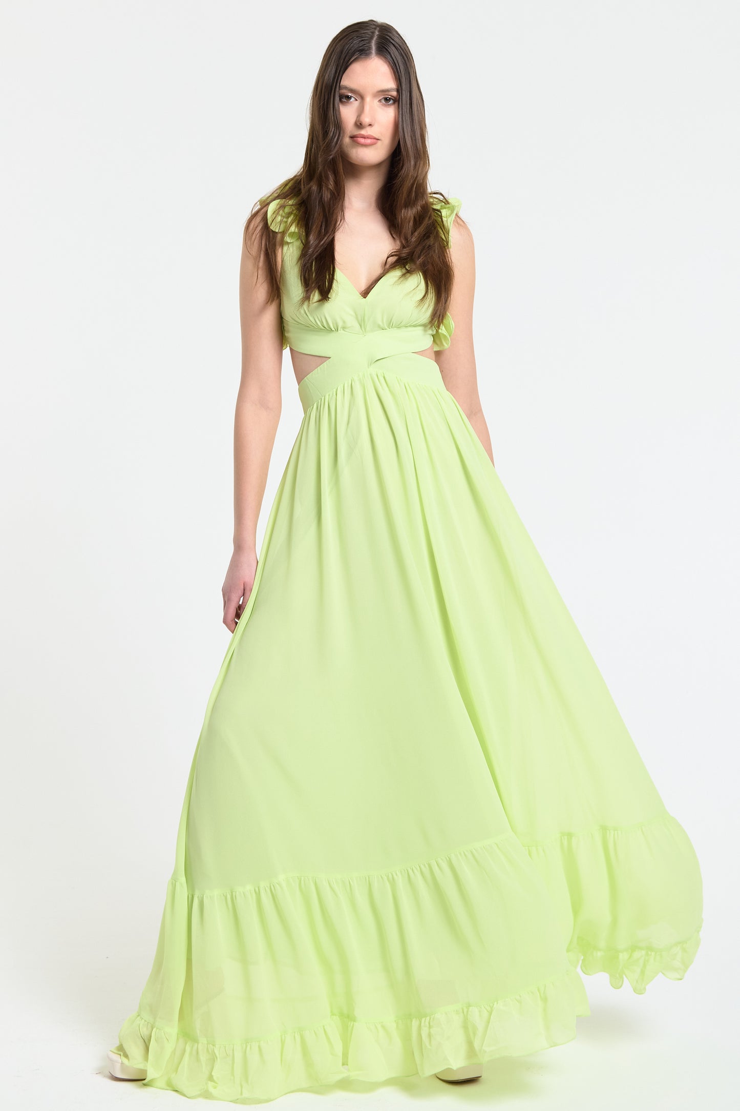 
                  
                    Lime Ruffle Back Maxi Dress
                  
                