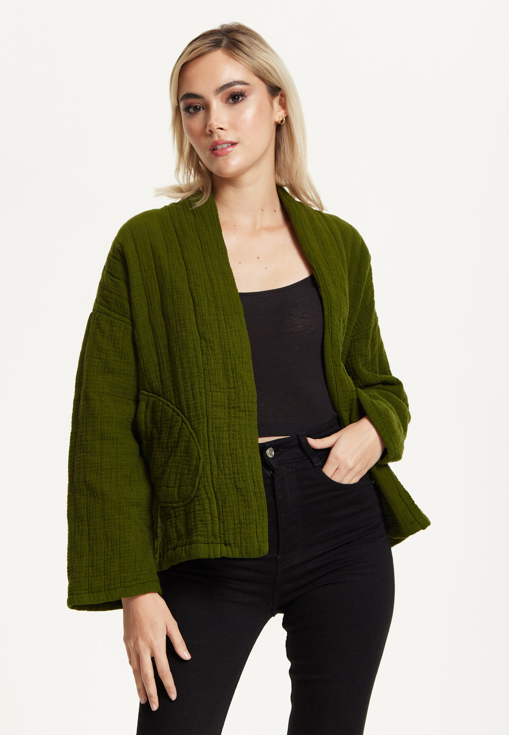Khaki Quilted Cotton Jacket