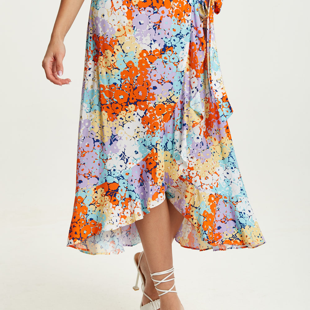 
                  
                    Liquorish Multicolour Floral Print Midi Wrap Skirt
                  
                