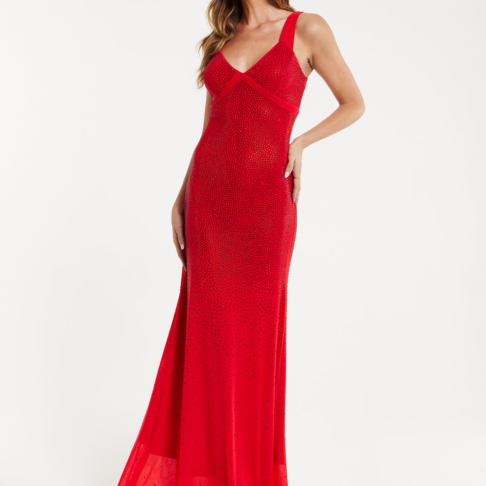 
                  
                    Women’s Maxi Dress in Red with Sleeveless Design and Open Back Detail, Perfectly Dazzling - Liquorish
                  
                