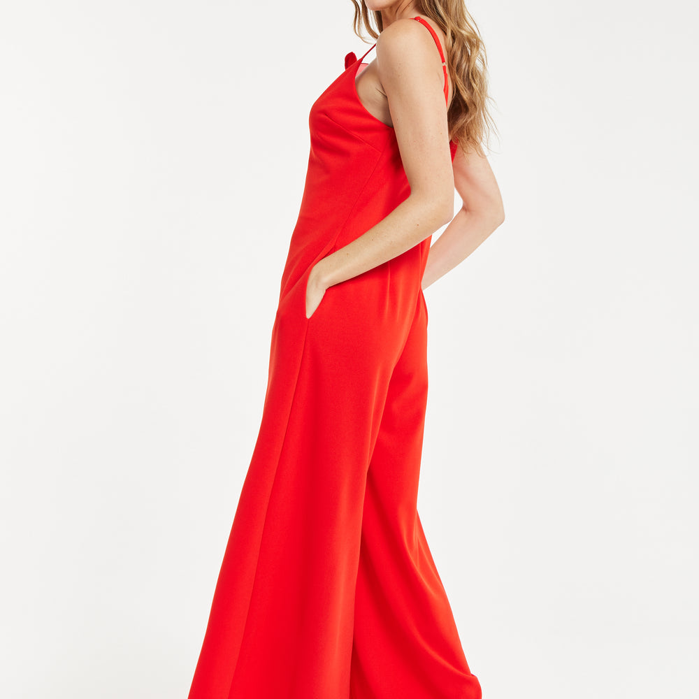 
                  
                    Liquorish Elegant Red Jumpsuit with Floral Shoulder Detail
                  
                