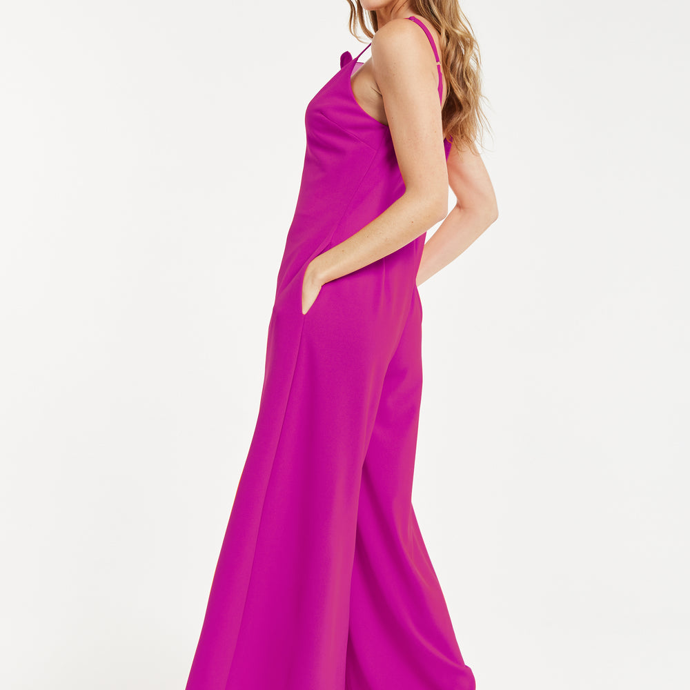 
                  
                    Liquorish Elegant Fuchsia Jumpsuit with Floral Shoulder Detail
                  
                