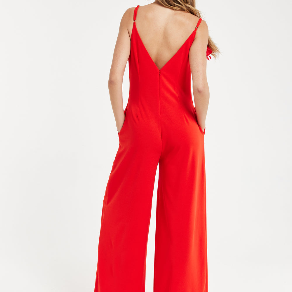 
                  
                    Liquorish Elegant Red Jumpsuit with Floral Shoulder Detail
                  
                