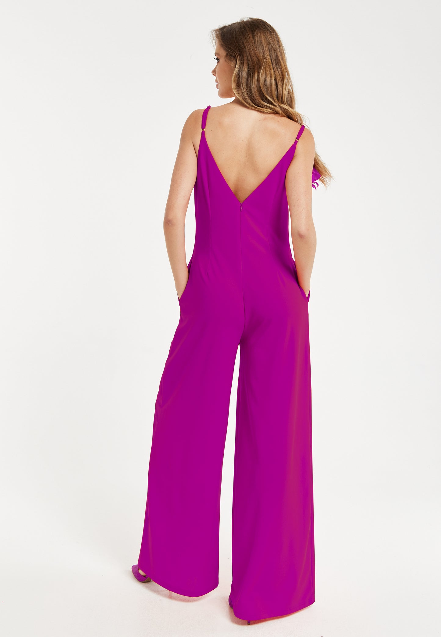 
                  
                    Liquorish Elegant Fuchsia Jumpsuit with Floral Shoulder Detail
                  
                