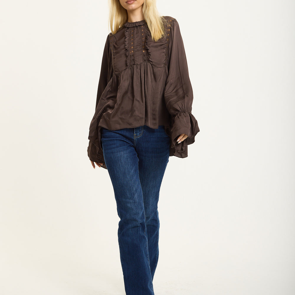 
                  
                    Chocolate Boho Lace Detail Blouse
                  
                