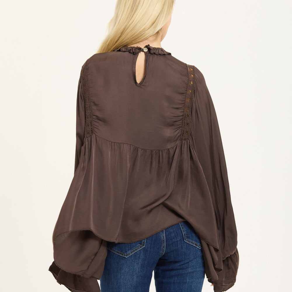
                  
                    Chocolate Boho Lace Detail Blouse
                  
                
