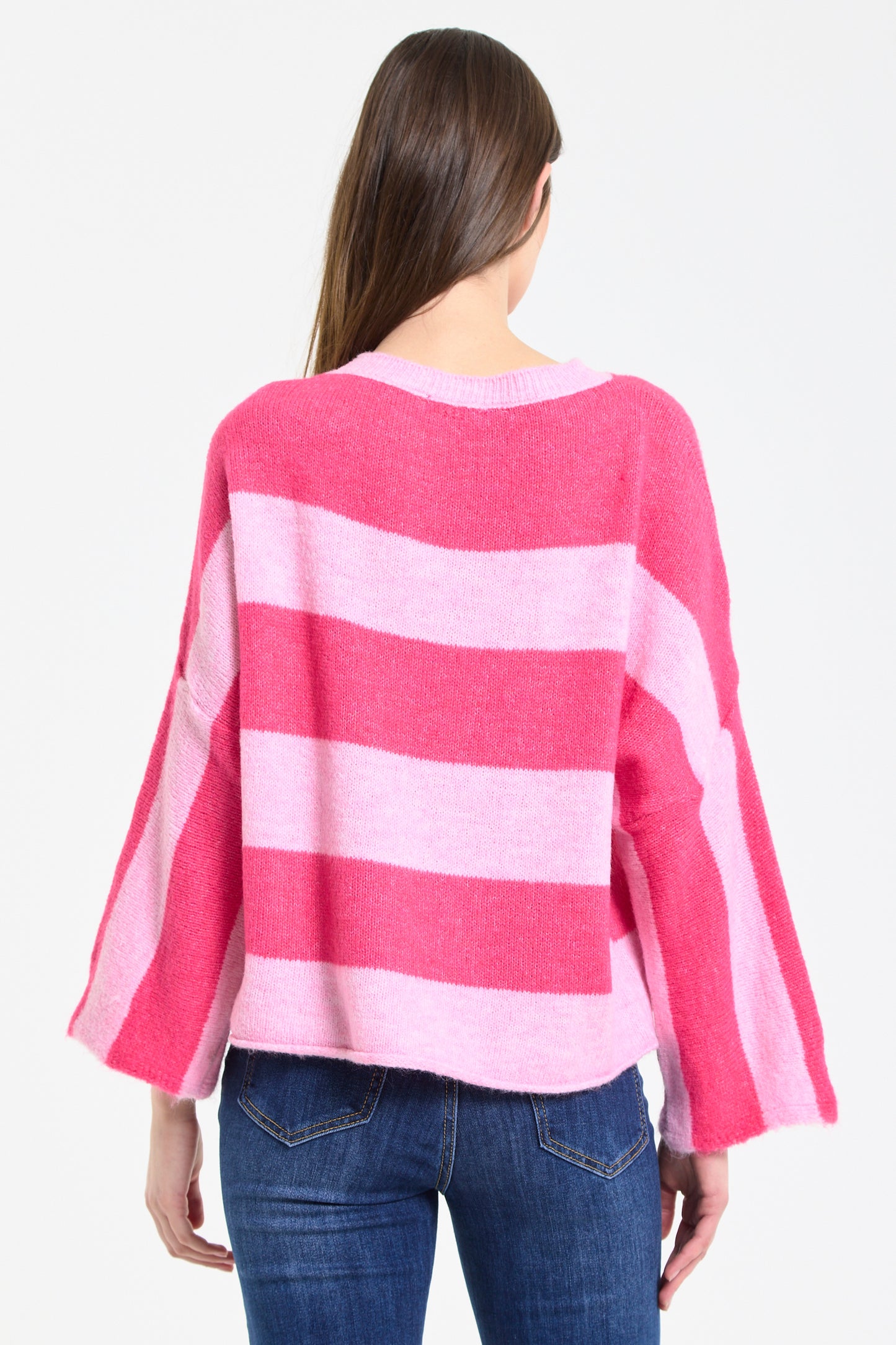 
                  
                    Pink Stripe Wool Blend Jumper
                  
                