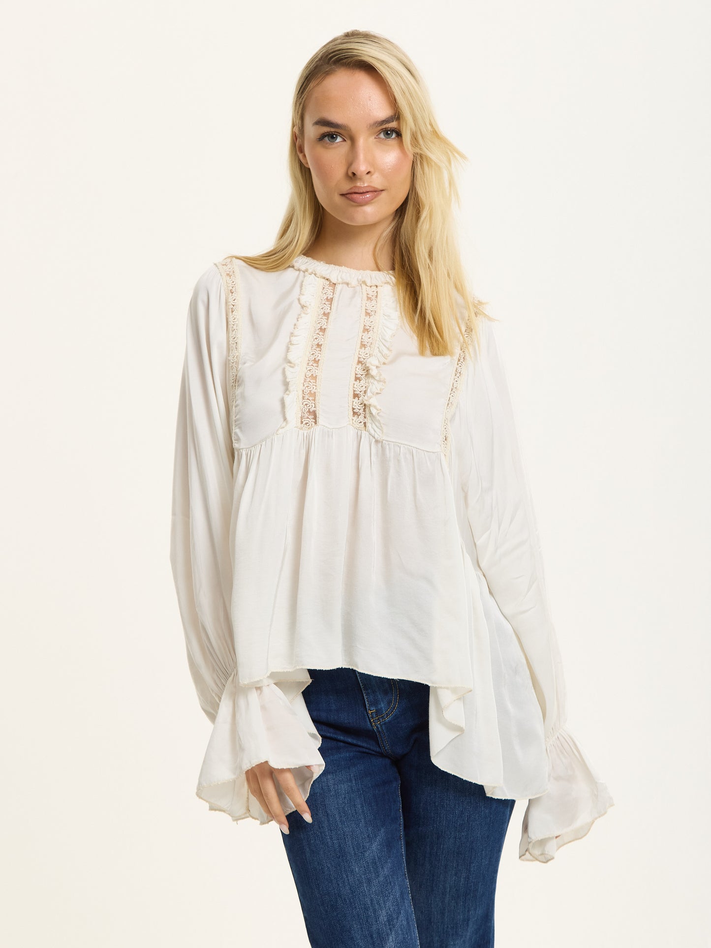 
                  
                    Off-White Boho Lace Detail Blouse
                  
                