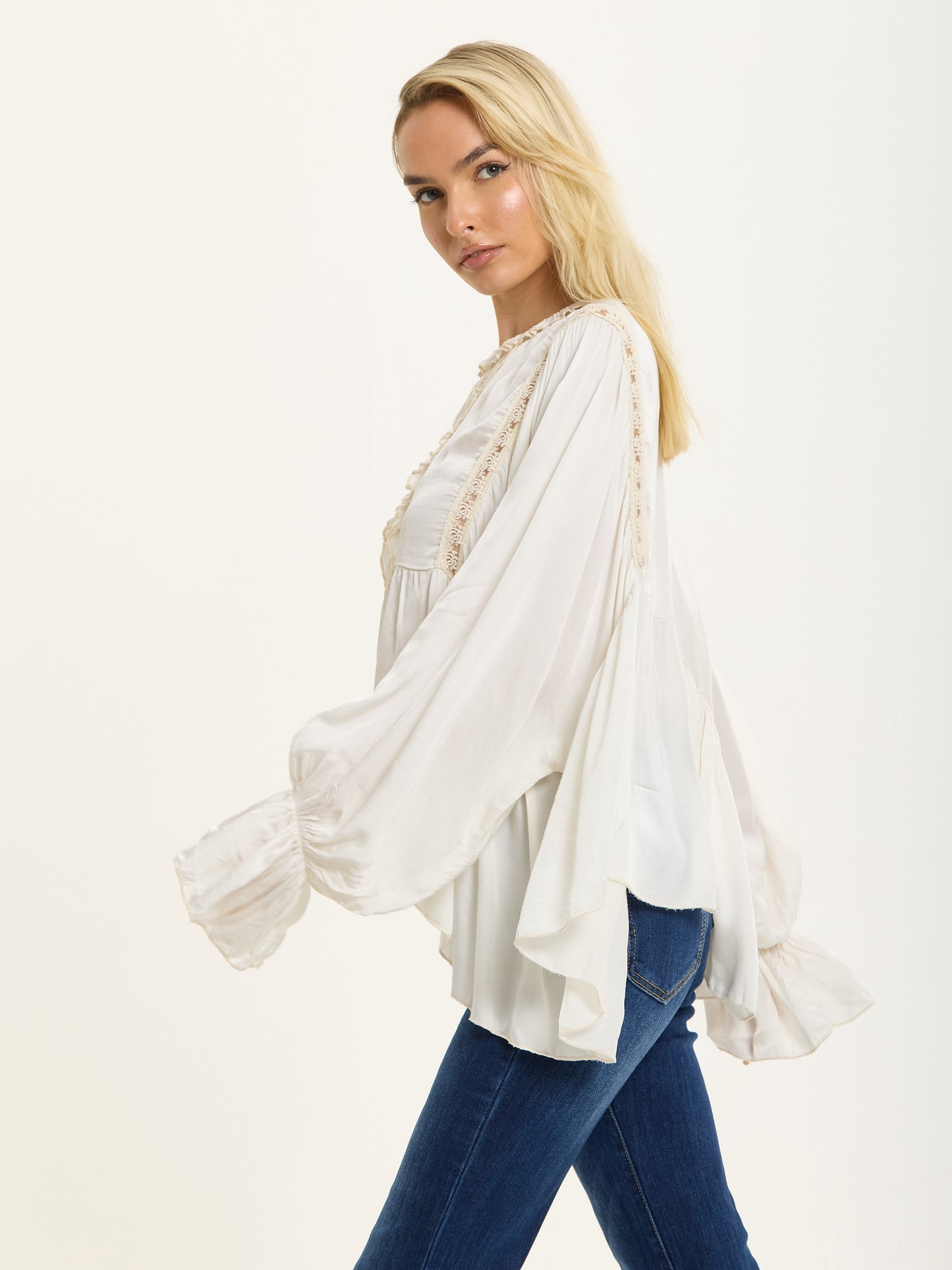
                  
                    Off-White Boho Lace Detail Blouse
                  
                