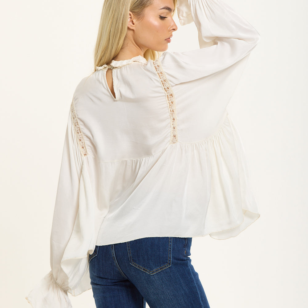 
                  
                    Off-White Boho Lace Detail Blouse
                  
                
