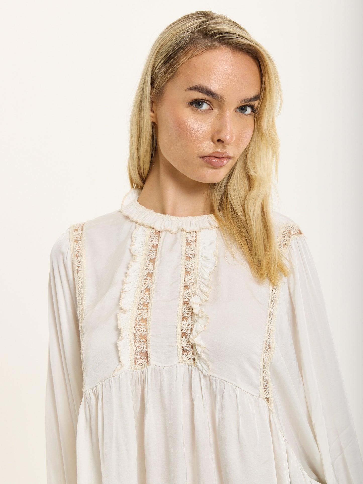
                  
                    Off-White Boho Lace Detail Blouse
                  
                