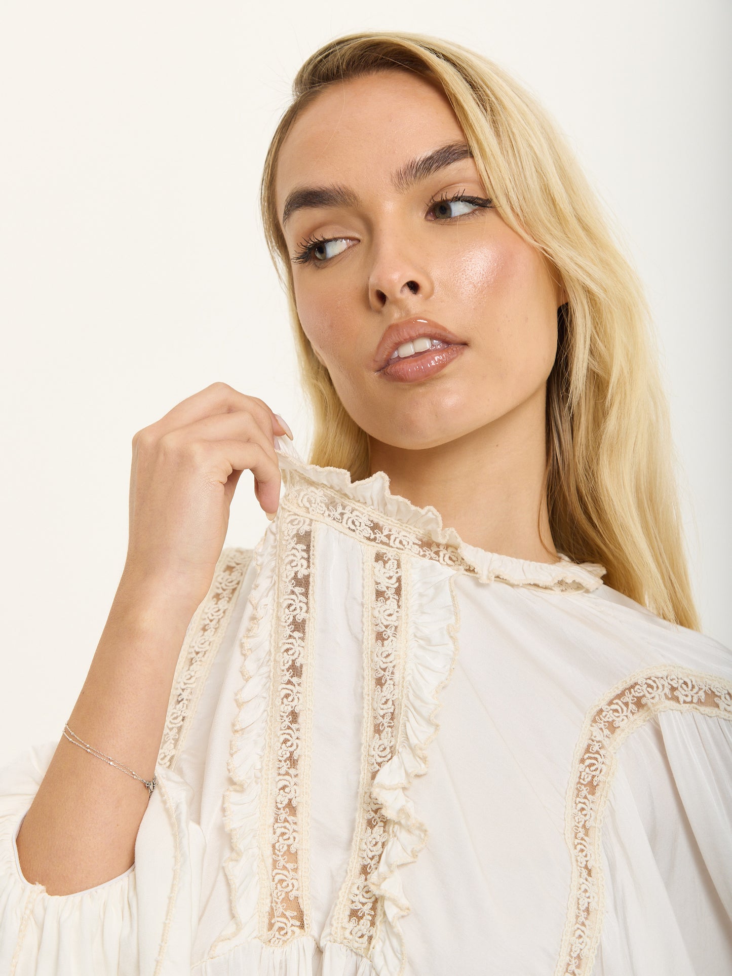 
                  
                    Off-White Boho Lace Detail Blouse
                  
                