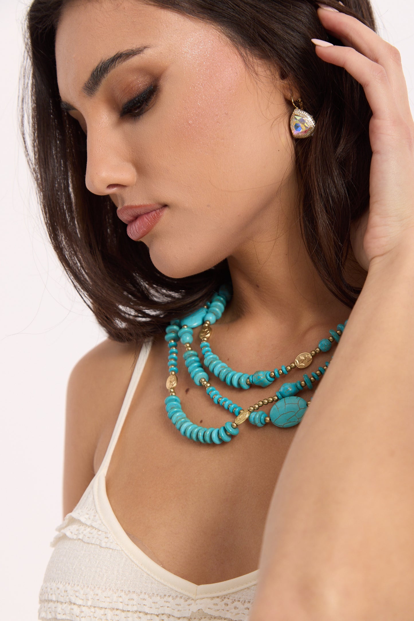 
                  
                    Turquoise Layered Statement Necklace
                  
                