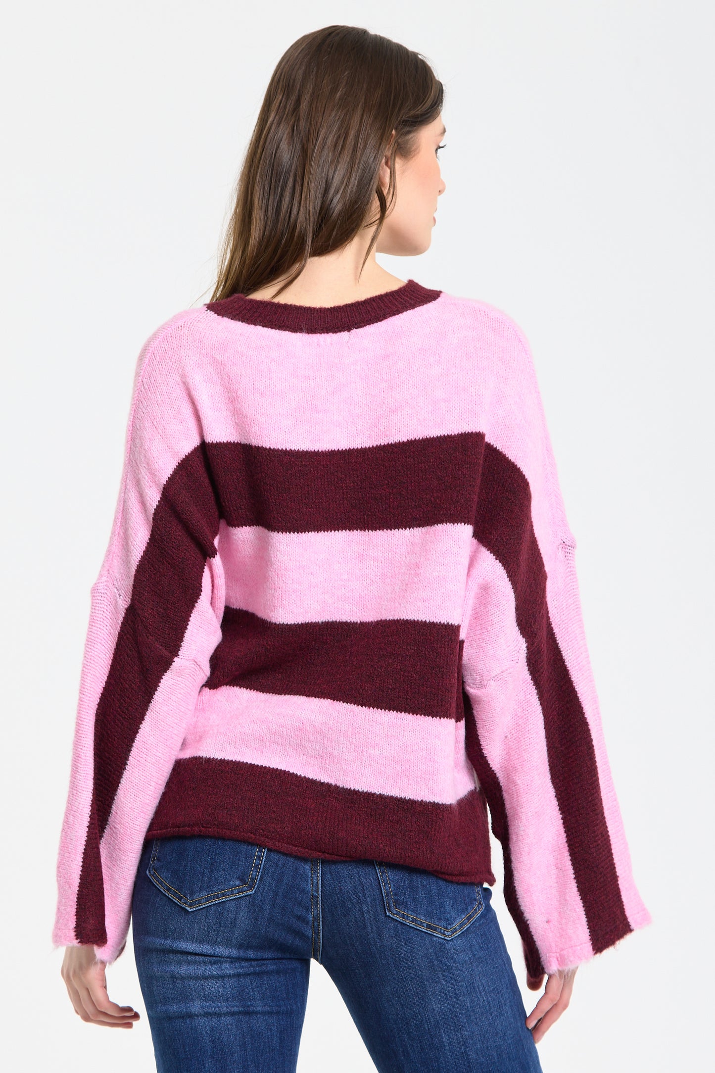 
                  
                    Pink Burgundy Stripe Wool Blend Jumper
                  
                
