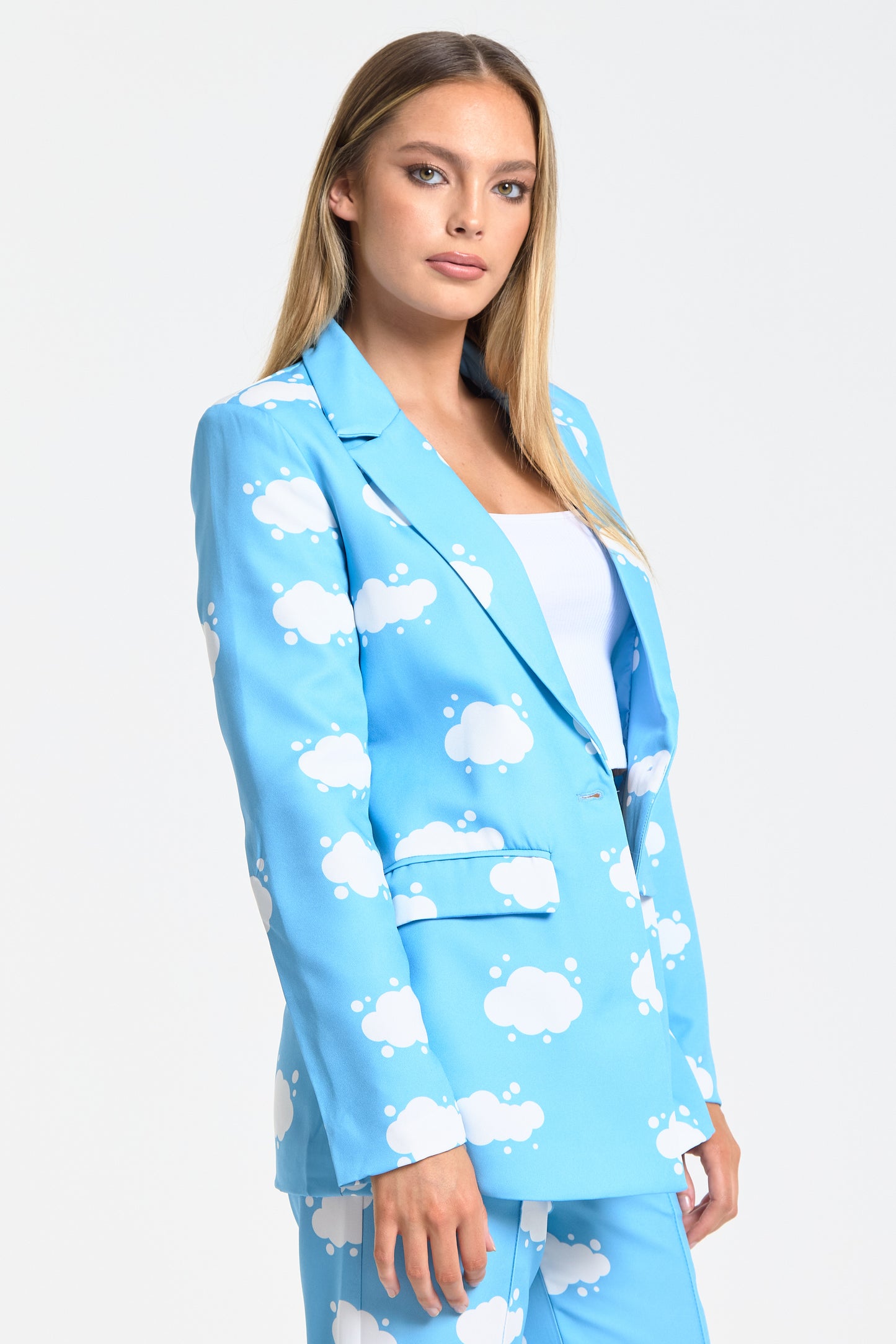 
                  
                    Blue Cloud Print Tailored Blazer
                  
                