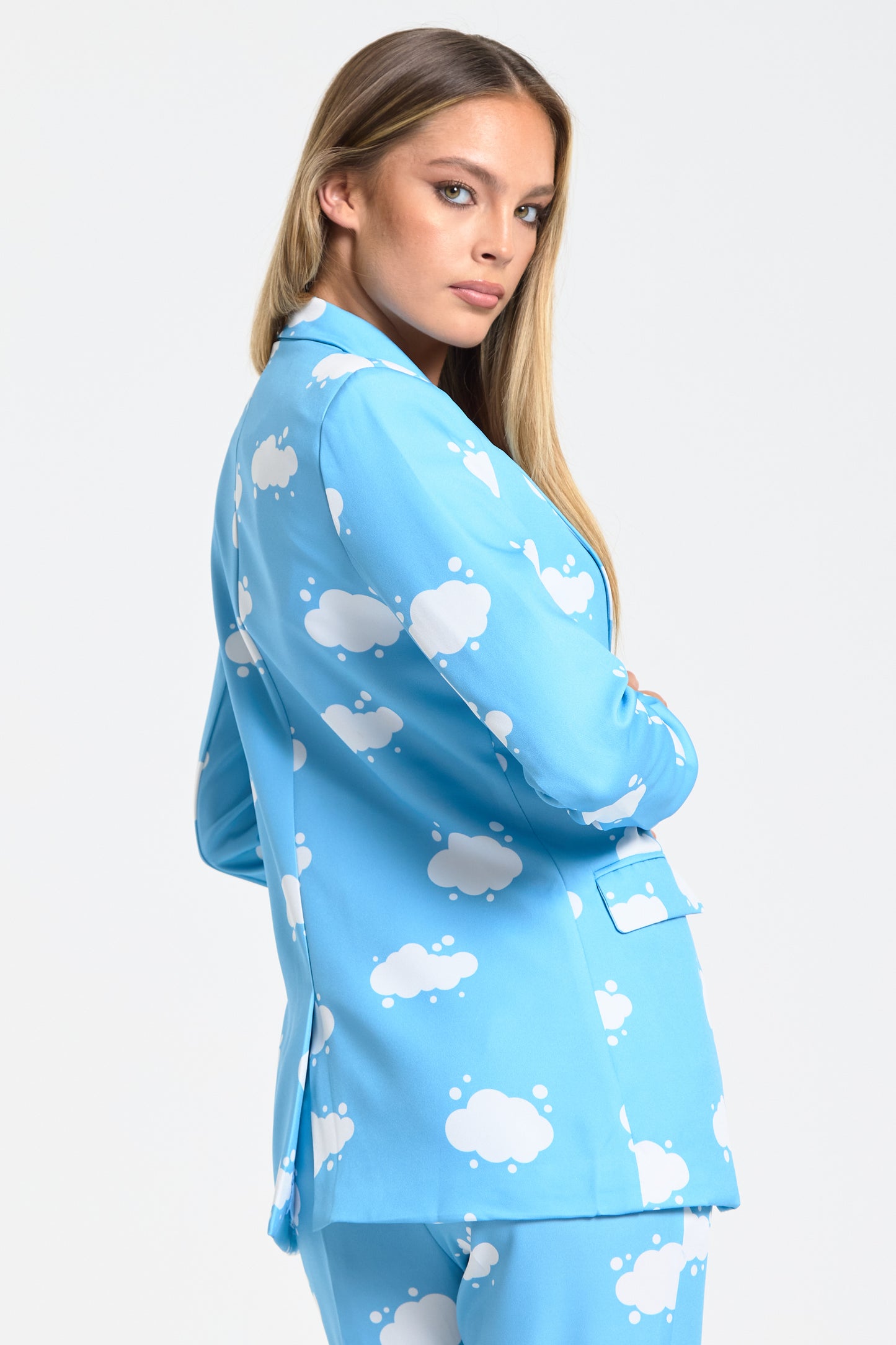 
                  
                    Blue Cloud Print Tailored Blazer
                  
                
