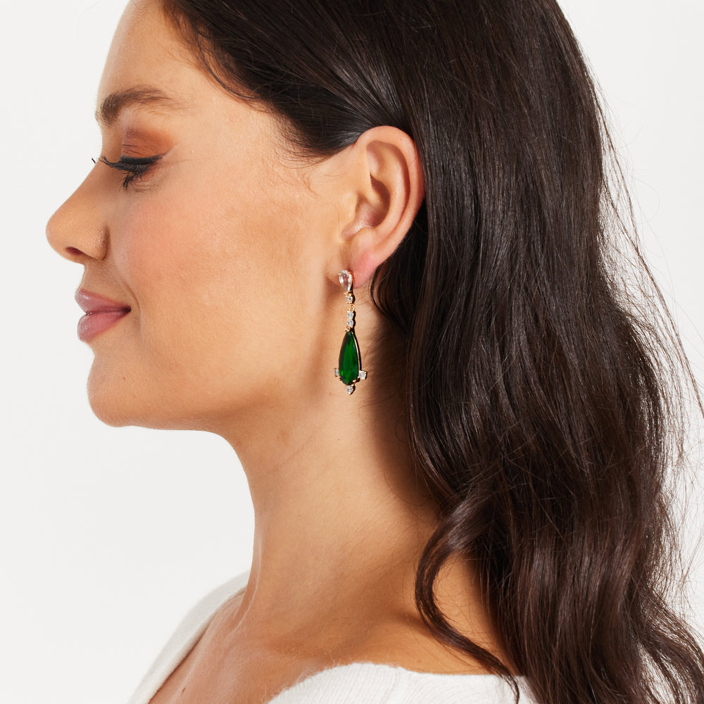 
                  
                    Gold & Diamond Emerald Green Tee Drop Earrings
                  
                