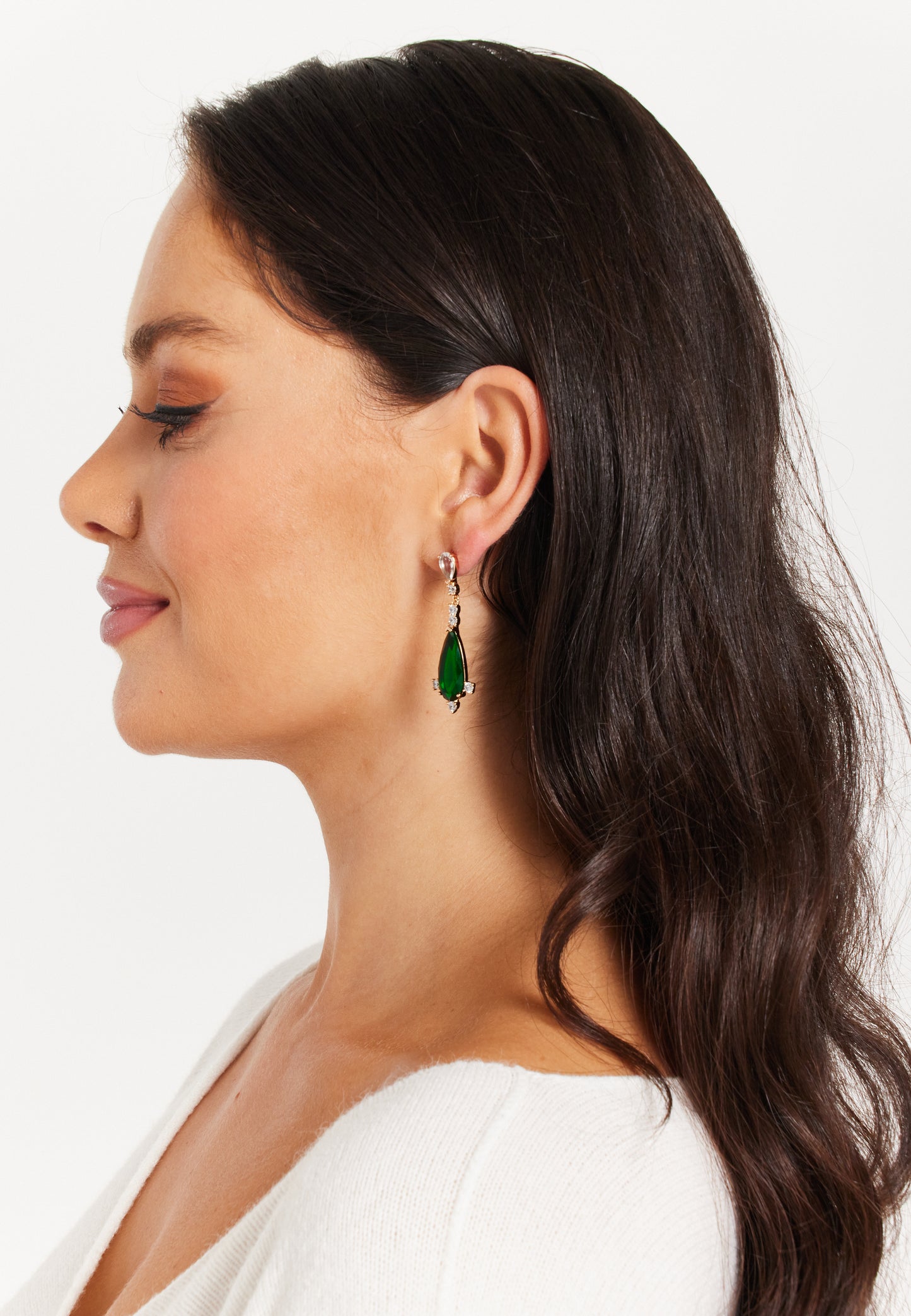 
                  
                    Gold & Diamond Emerald Green Tee Drop Earrings
                  
                