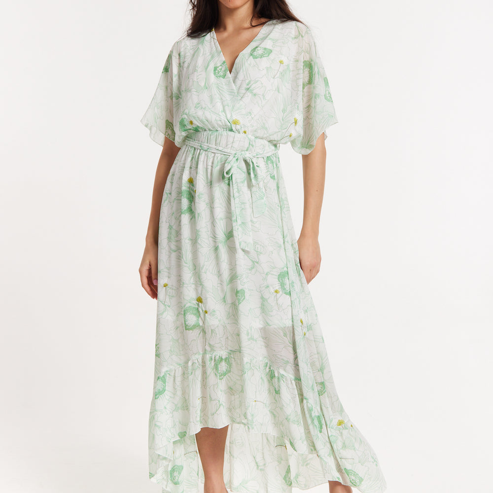 
                  
                    Floral Embroidered Wrap Front Maxi Dress
                  
                