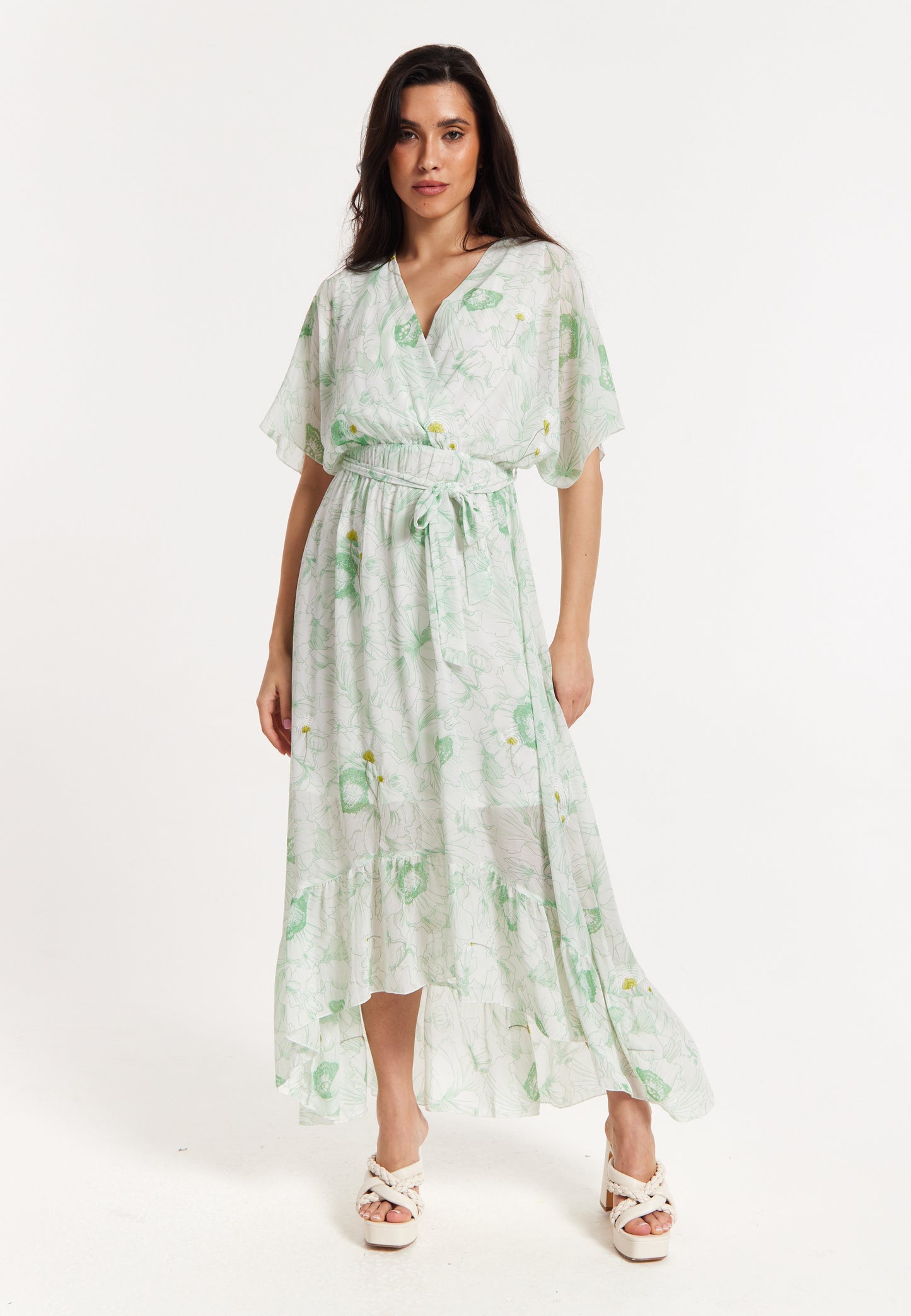 
                  
                    Floral Embroidered Wrap Front Maxi Dress
                  
                