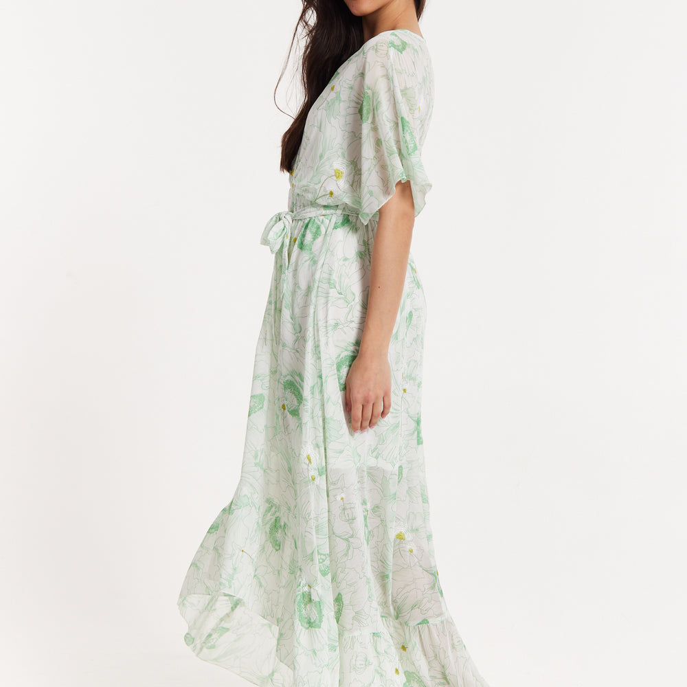 
                  
                    Floral Embroidered Wrap Front Maxi Dress
                  
                