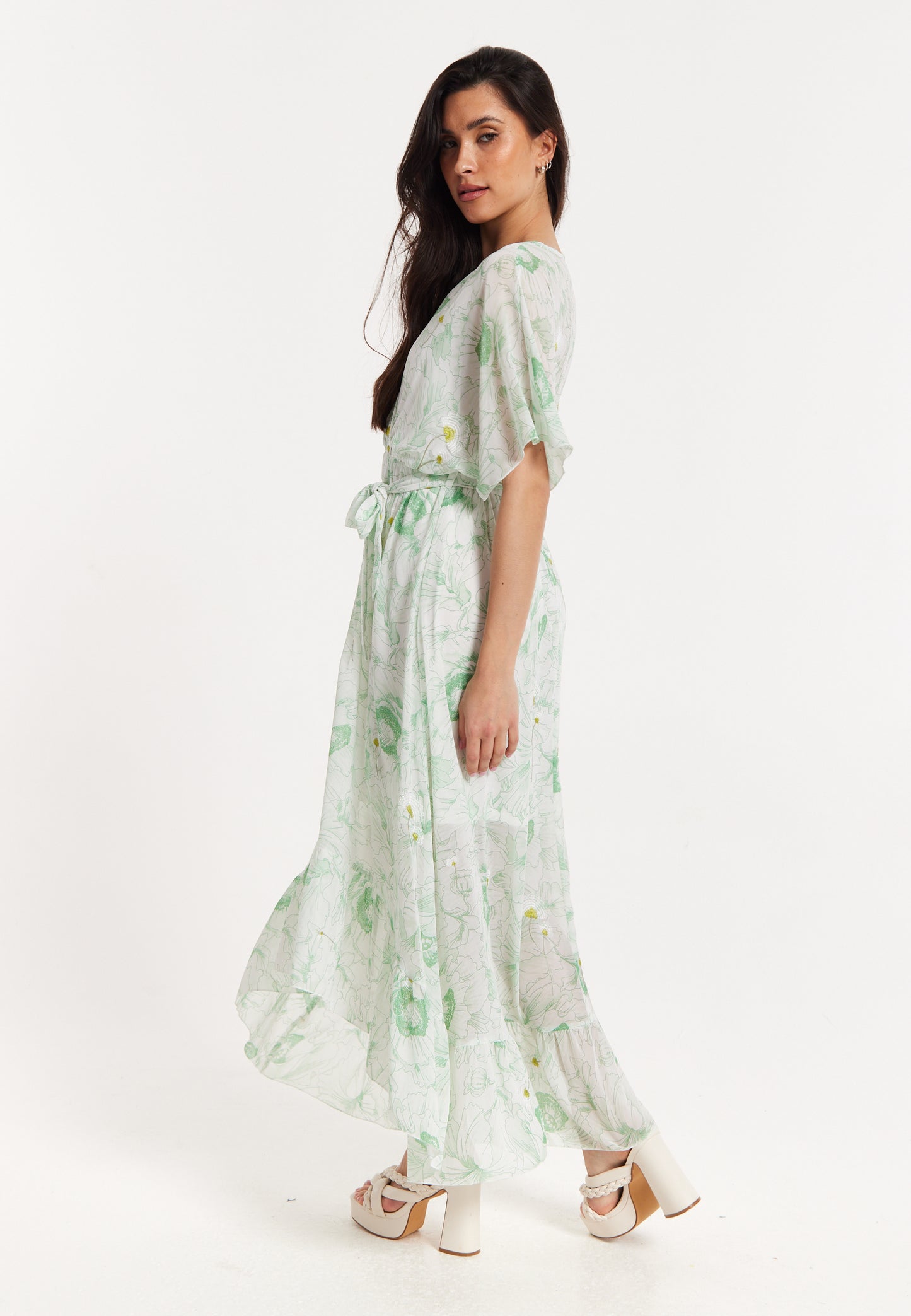 
                  
                    Floral Embroidered Wrap Front Maxi Dress
                  
                