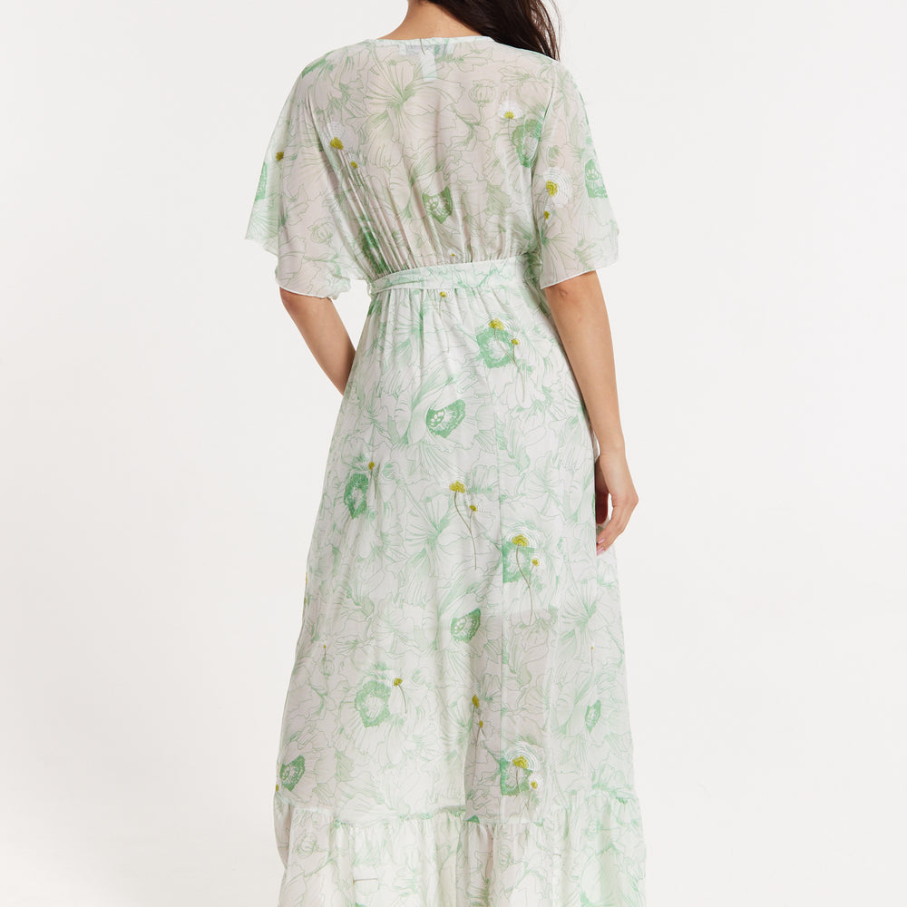 
                  
                    Floral Embroidered Wrap Front Maxi Dress
                  
                