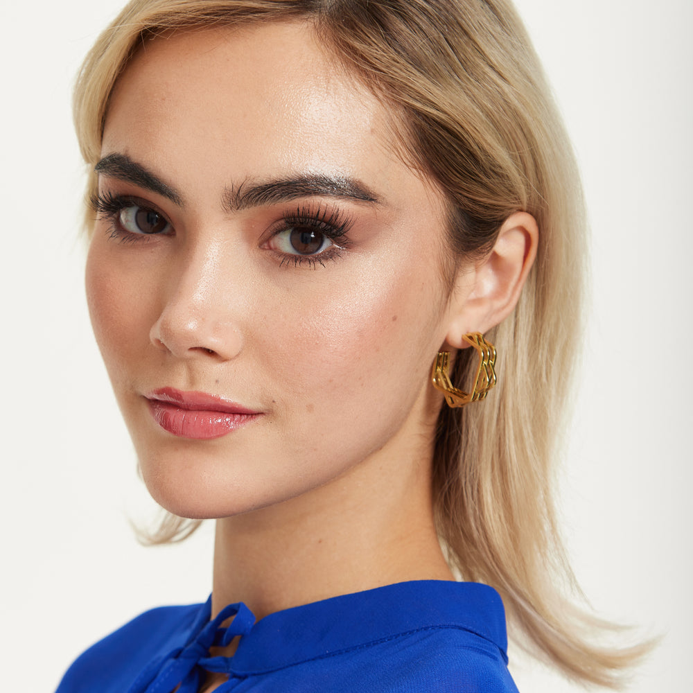 
                  
                    Gold Geometric Layered Hoop Earrings
                  
                