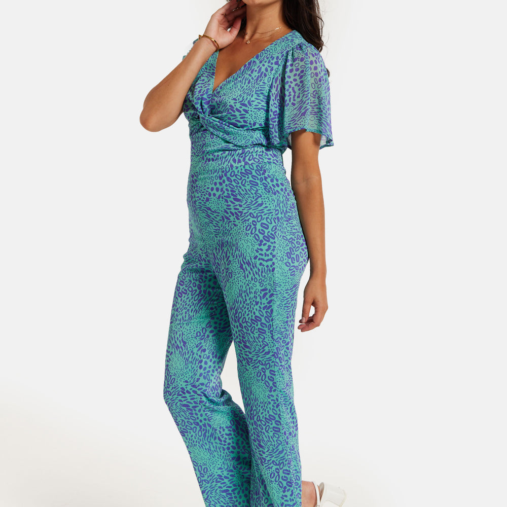 
                  
                    Liquorish Blue Animal Print Knot Front Jumpsuit
                  
                