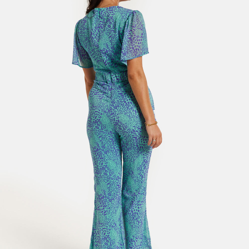 
                  
                    Liquorish Blue Animal Print Knot Front Jumpsuit
                  
                