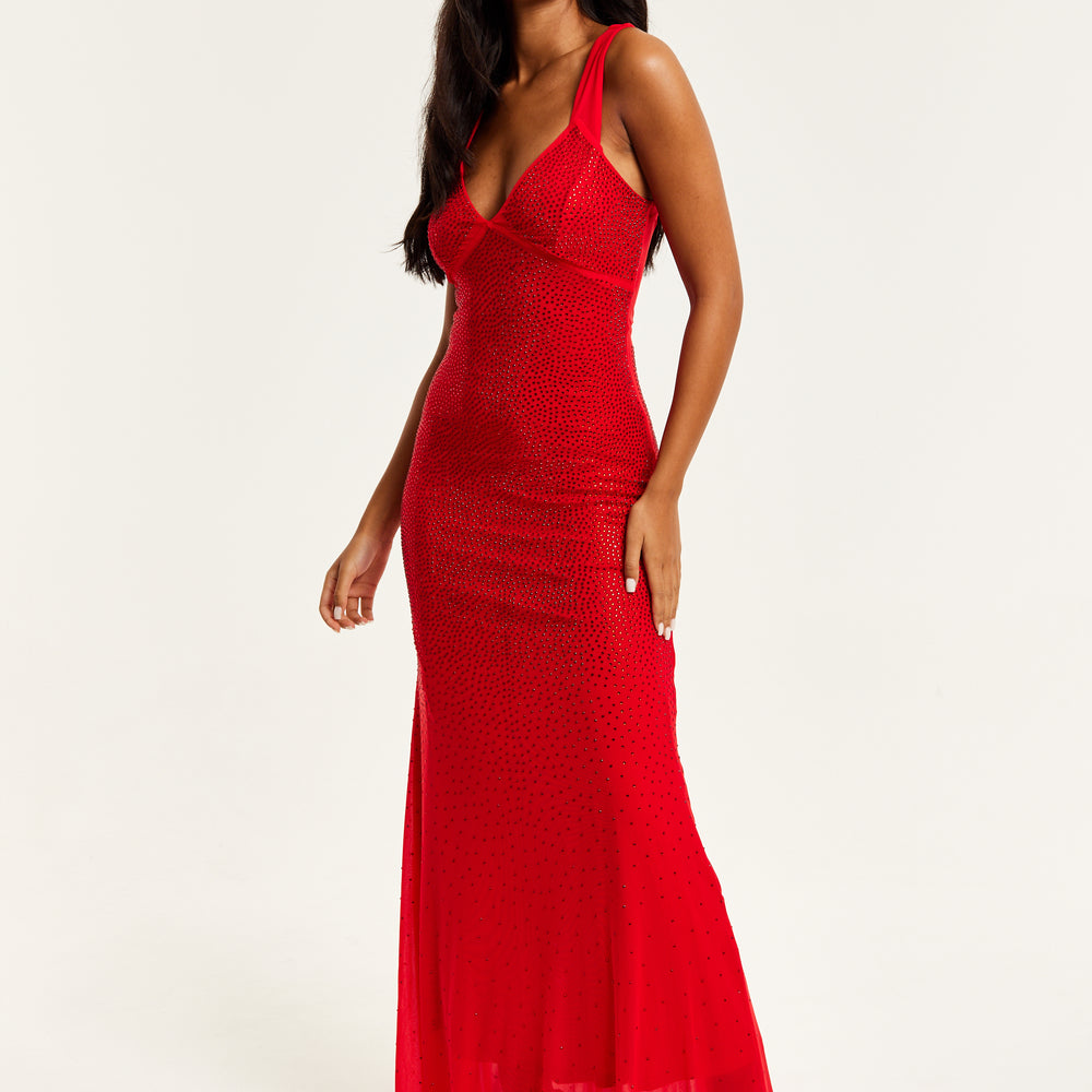 
                  
                    Liquorish Red Sequin Maxi Dress With Open Back Detail
                  
                