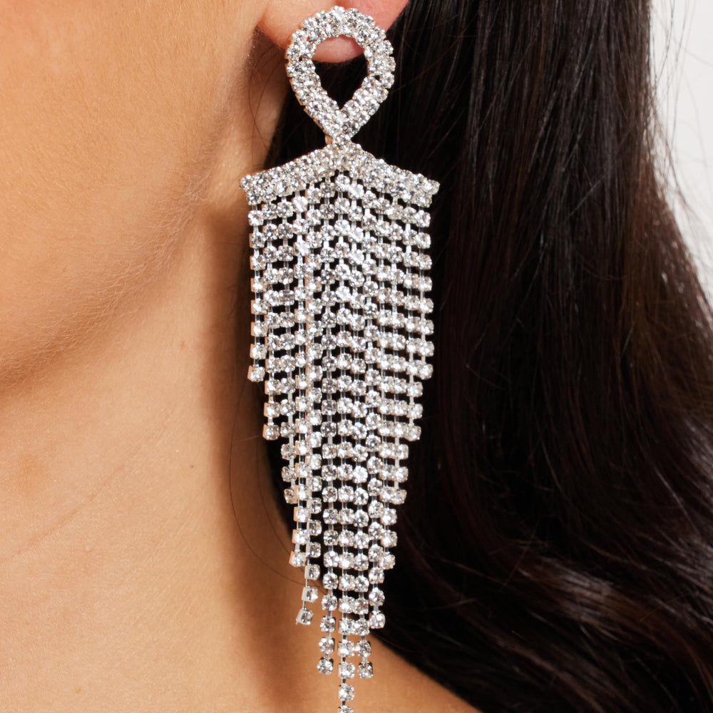 
                  
                    Rhinestone Tassel Drop Earrings
                  
                