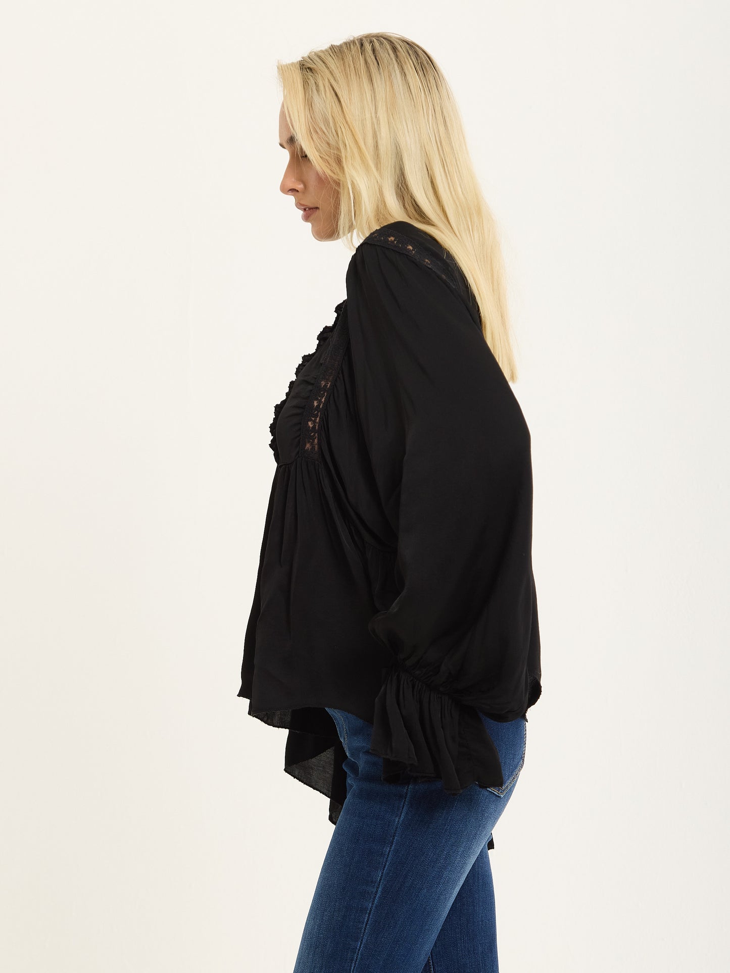 
                  
                    Black Boho Lace Detail Blouse
                  
                