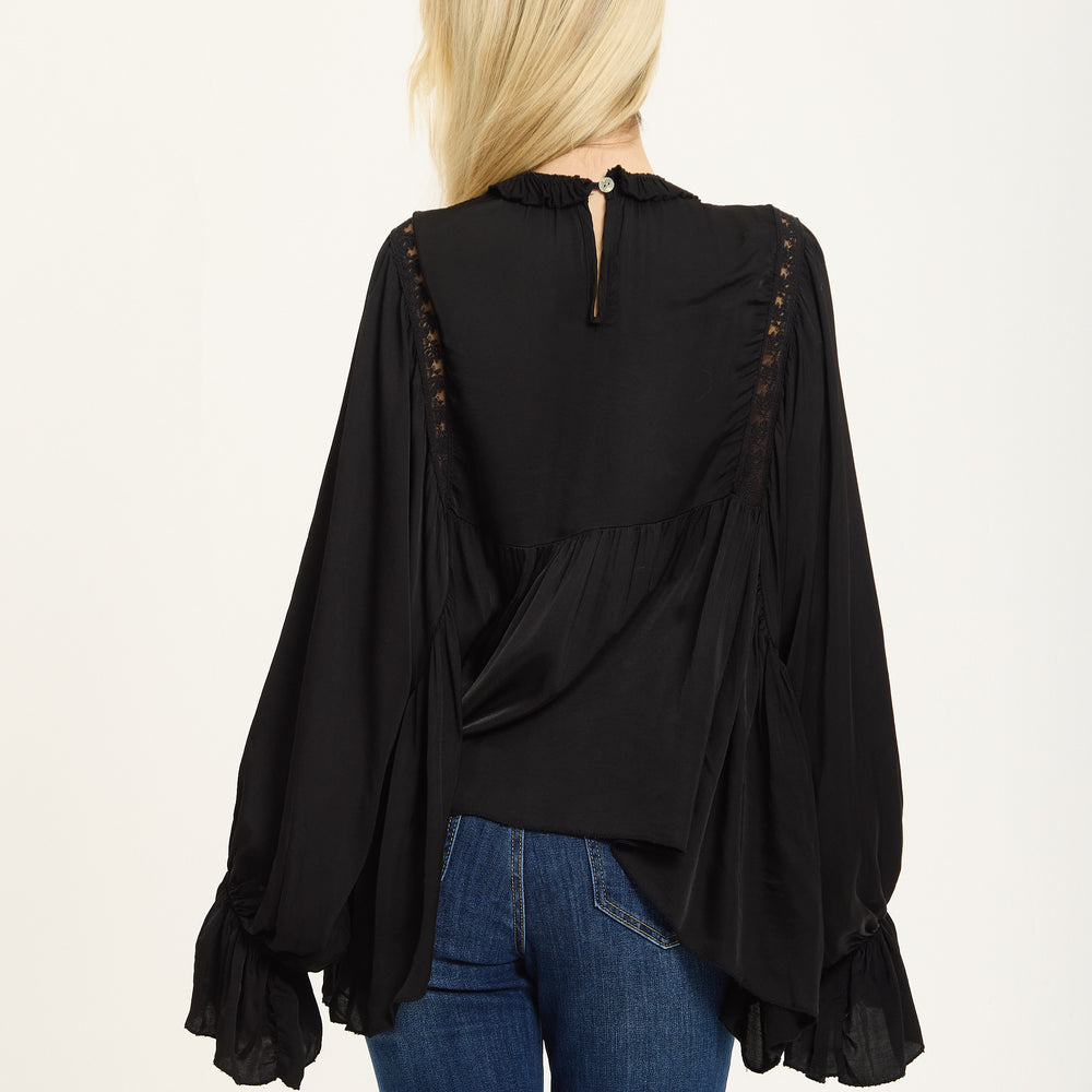 
                  
                    Black Boho Lace Detail Blouse
                  
                