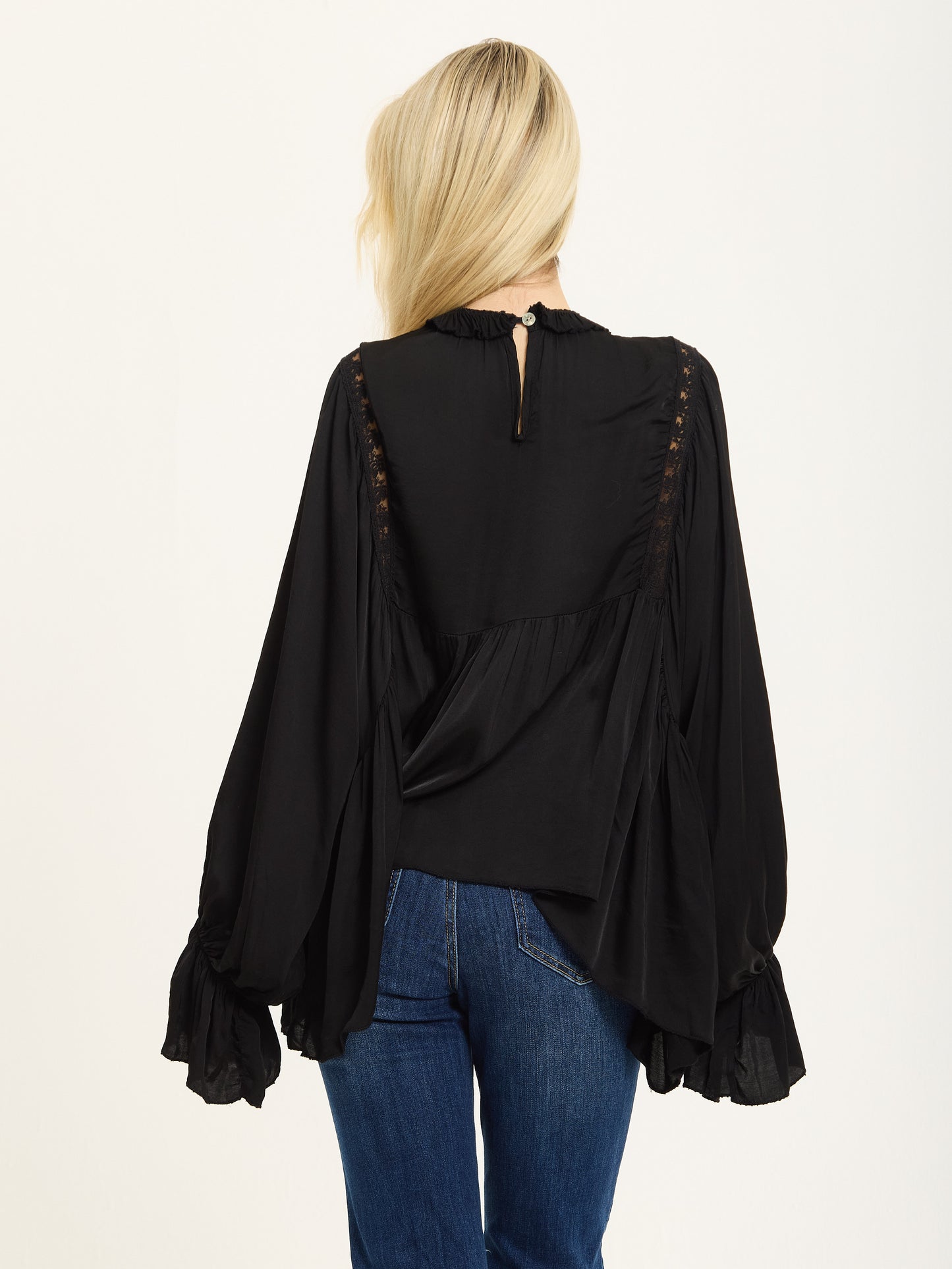 
                  
                    Black Boho Lace Detail Blouse
                  
                