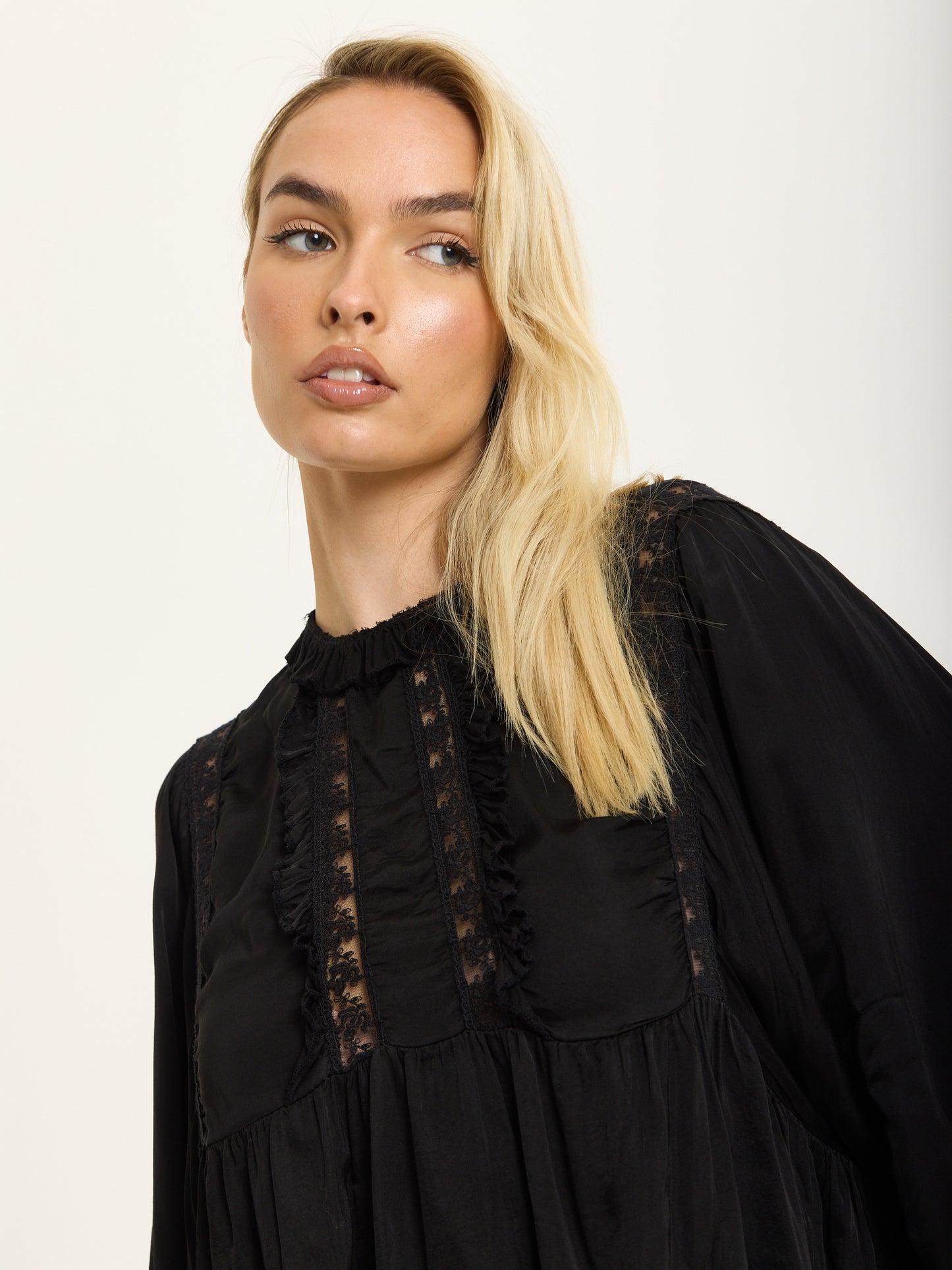 
                  
                    Black Boho Lace Detail Blouse
                  
                