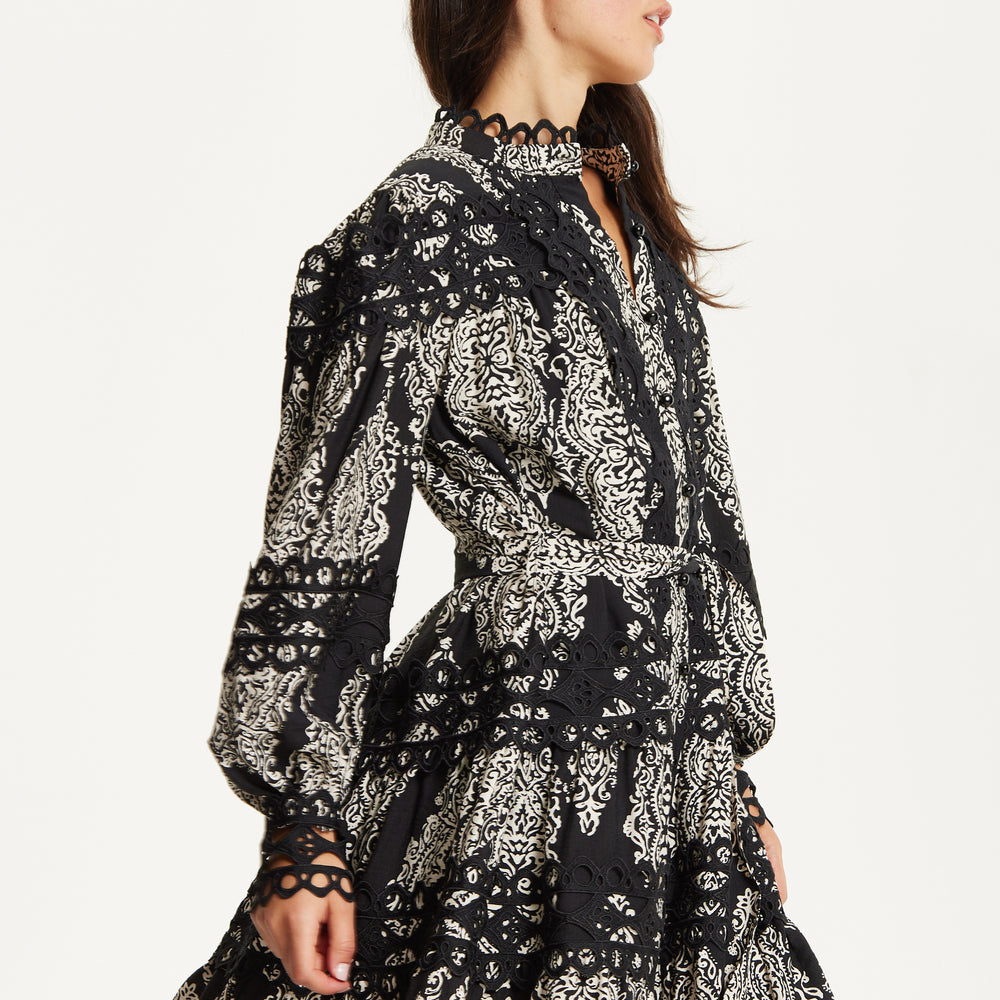 
                  
                    Black Embroidered Lace Mini Dress
                  
                