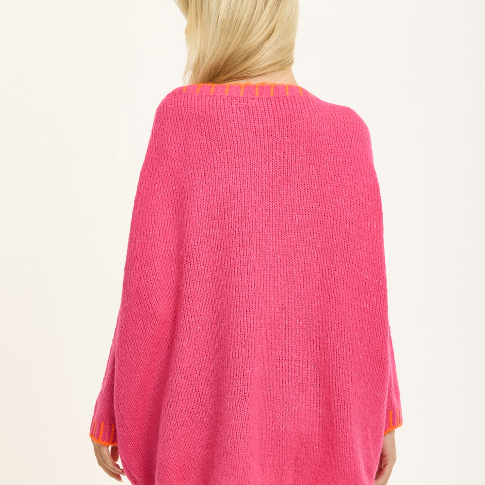 
                  
                    Pink Wool Blend Jumper Orange Trim
                  
                
