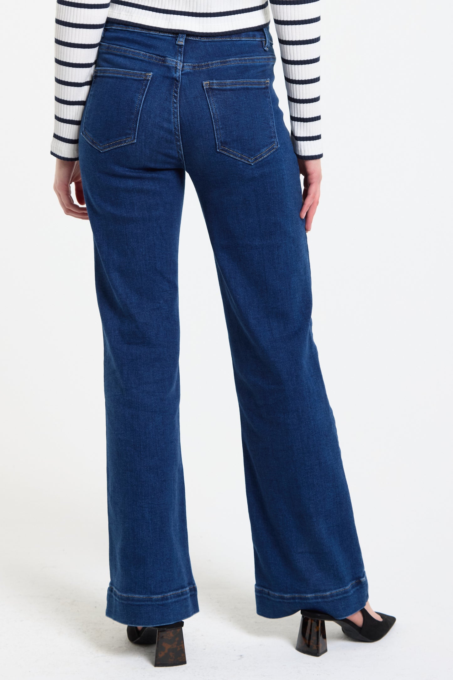 
                  
                    Sailor Button Wide Leg Denim Jeans
                  
                