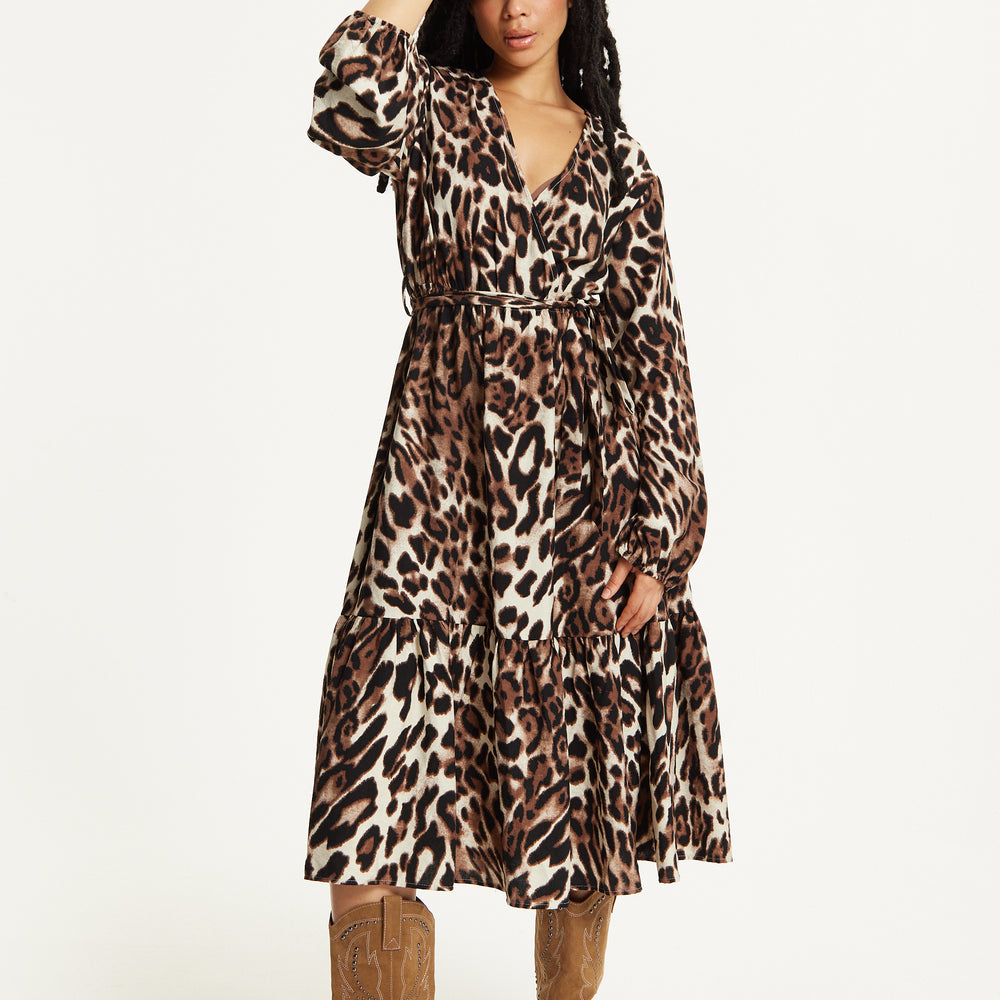 
                  
                    Leopard Print Long Sleeve Midi Dress
                  
                