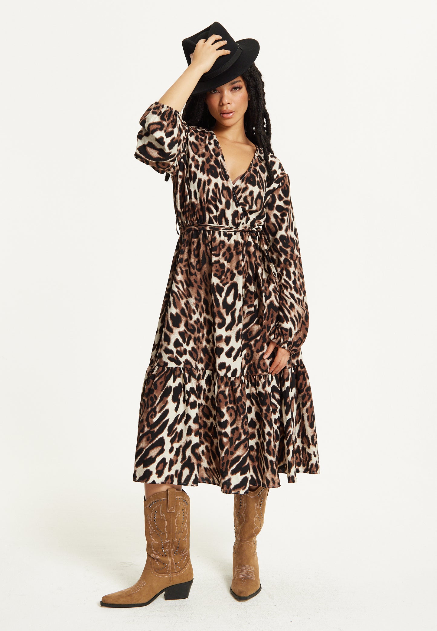 
                  
                    Leopard Print Long Sleeve Midi Dress
                  
                