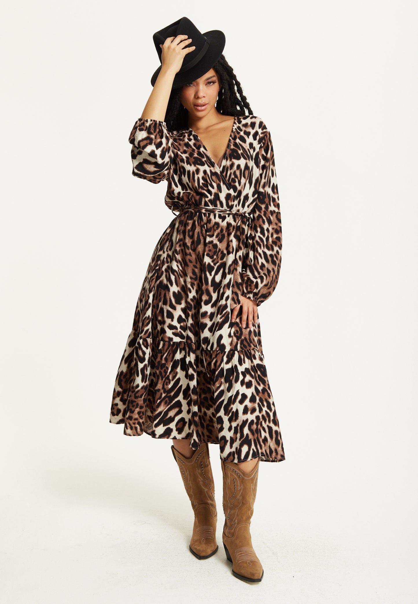 
                  
                    Leopard Print Long Sleeve Midi Dress
                  
                