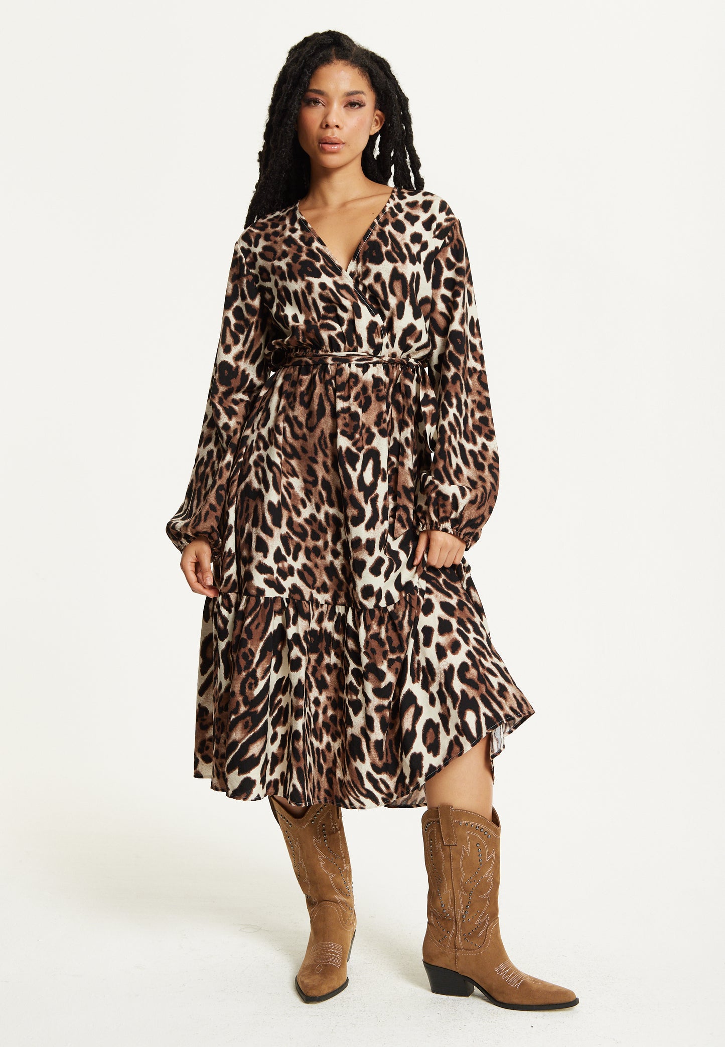 
                  
                    Leopard Print Long Sleeve Midi Dress
                  
                