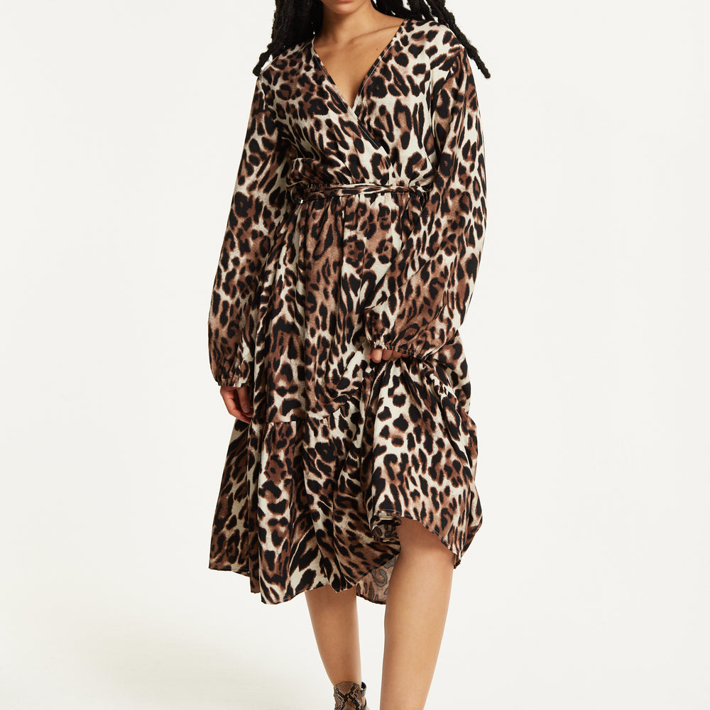 
                  
                    Leopard Print Long Sleeve Midi Dress
                  
                