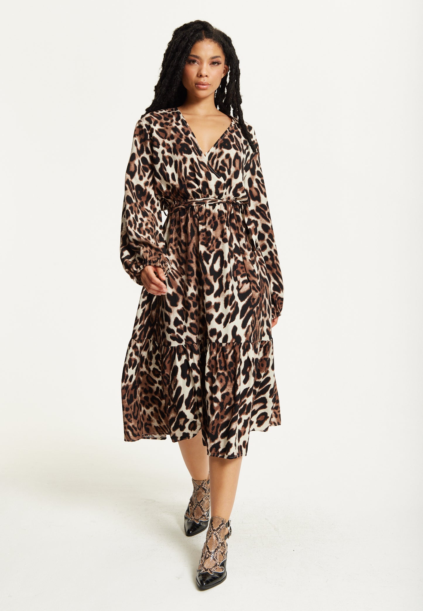 
                  
                    Leopard Print Long Sleeve Midi Dress
                  
                