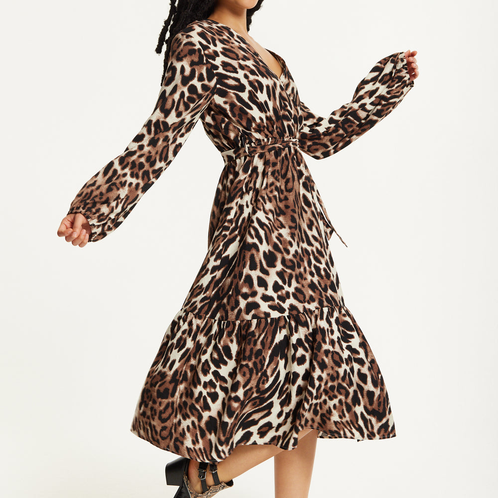 
                  
                    Leopard Print Long Sleeve Midi Dress
                  
                