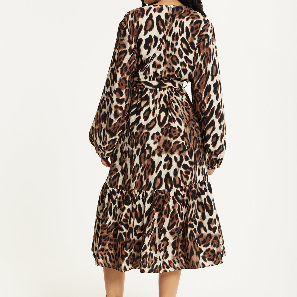 
                  
                    Leopard Print Long Sleeve Midi Dress
                  
                