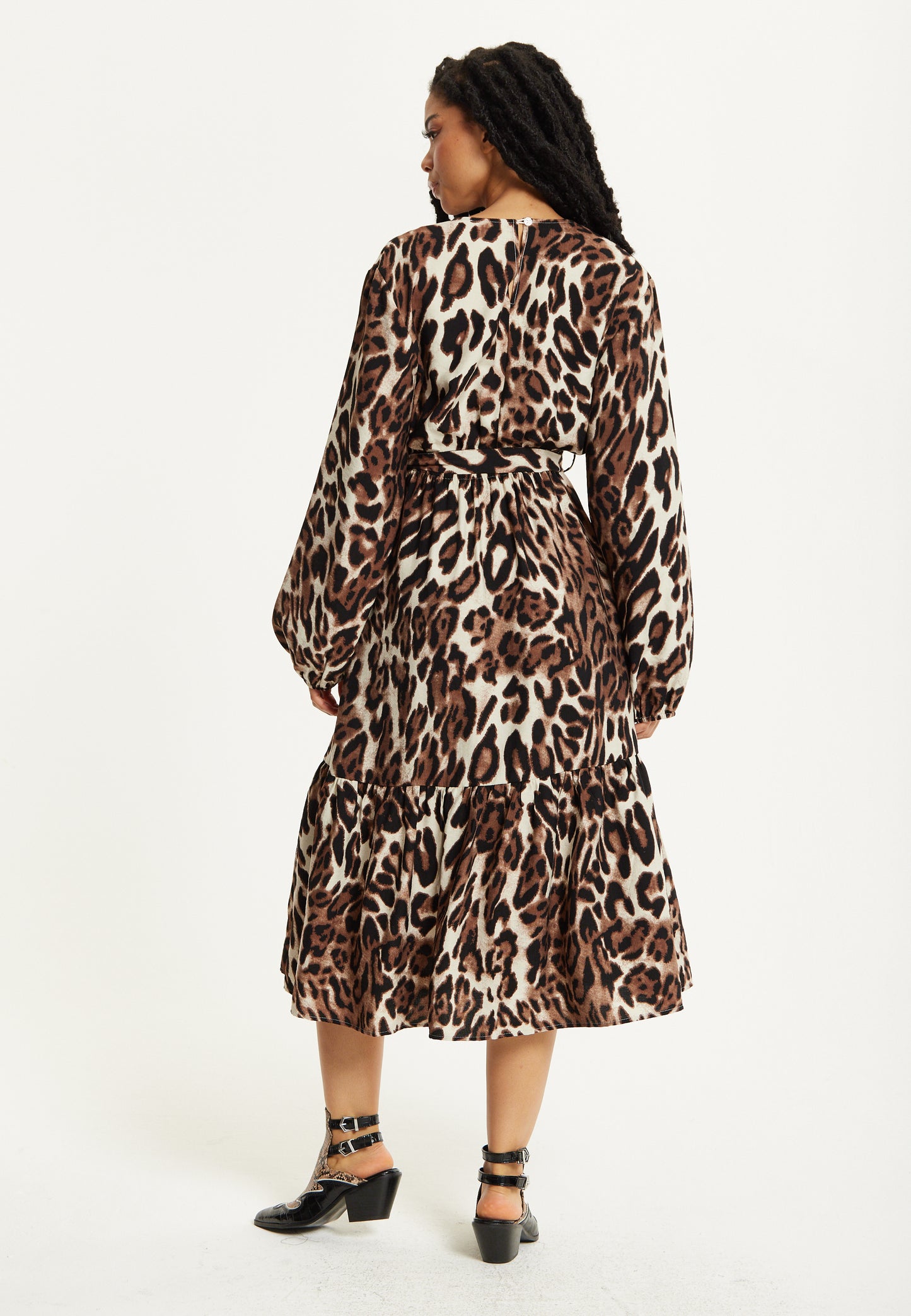 
                  
                    Leopard Print Long Sleeve Midi Dress
                  
                