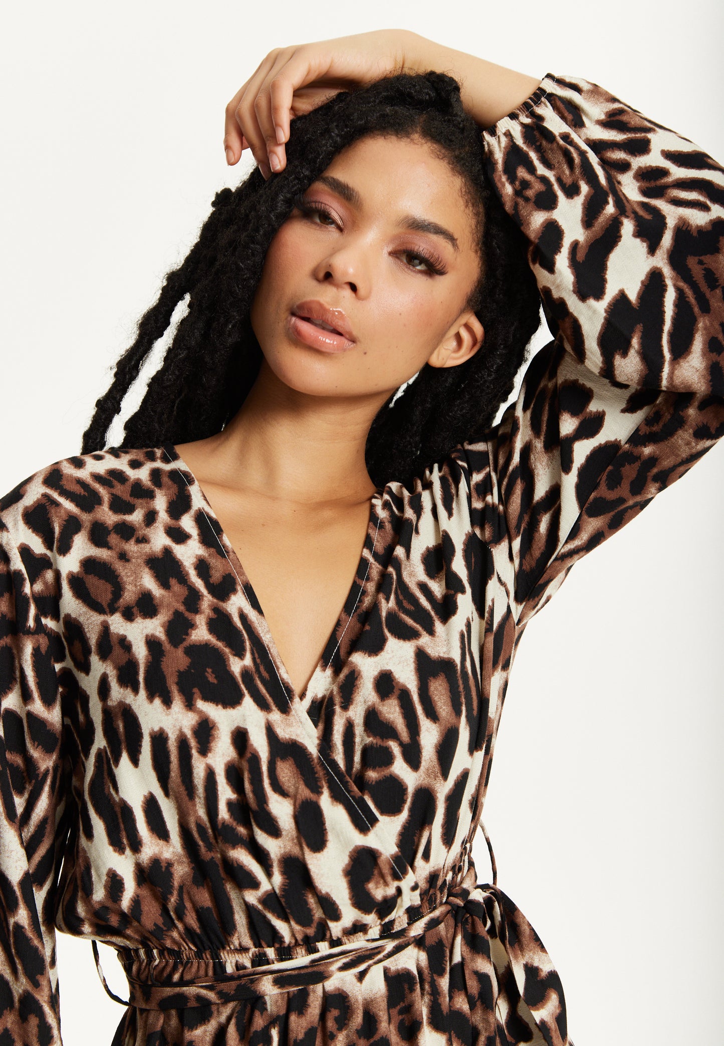 
                  
                    Leopard Print Long Sleeve Midi Dress
                  
                