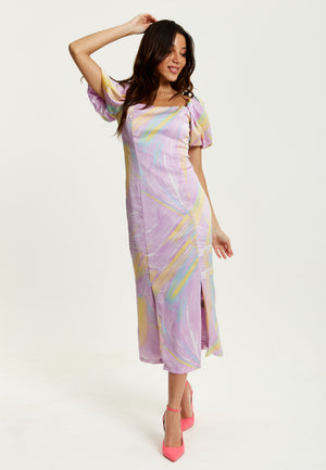 Lilac square outlet neck dress